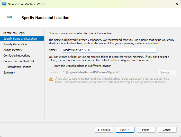 Đặt tên cho máy ảo