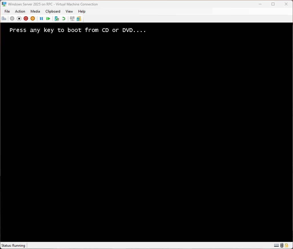Nhấn phím bất kỳ để bắt đầu cài đặt